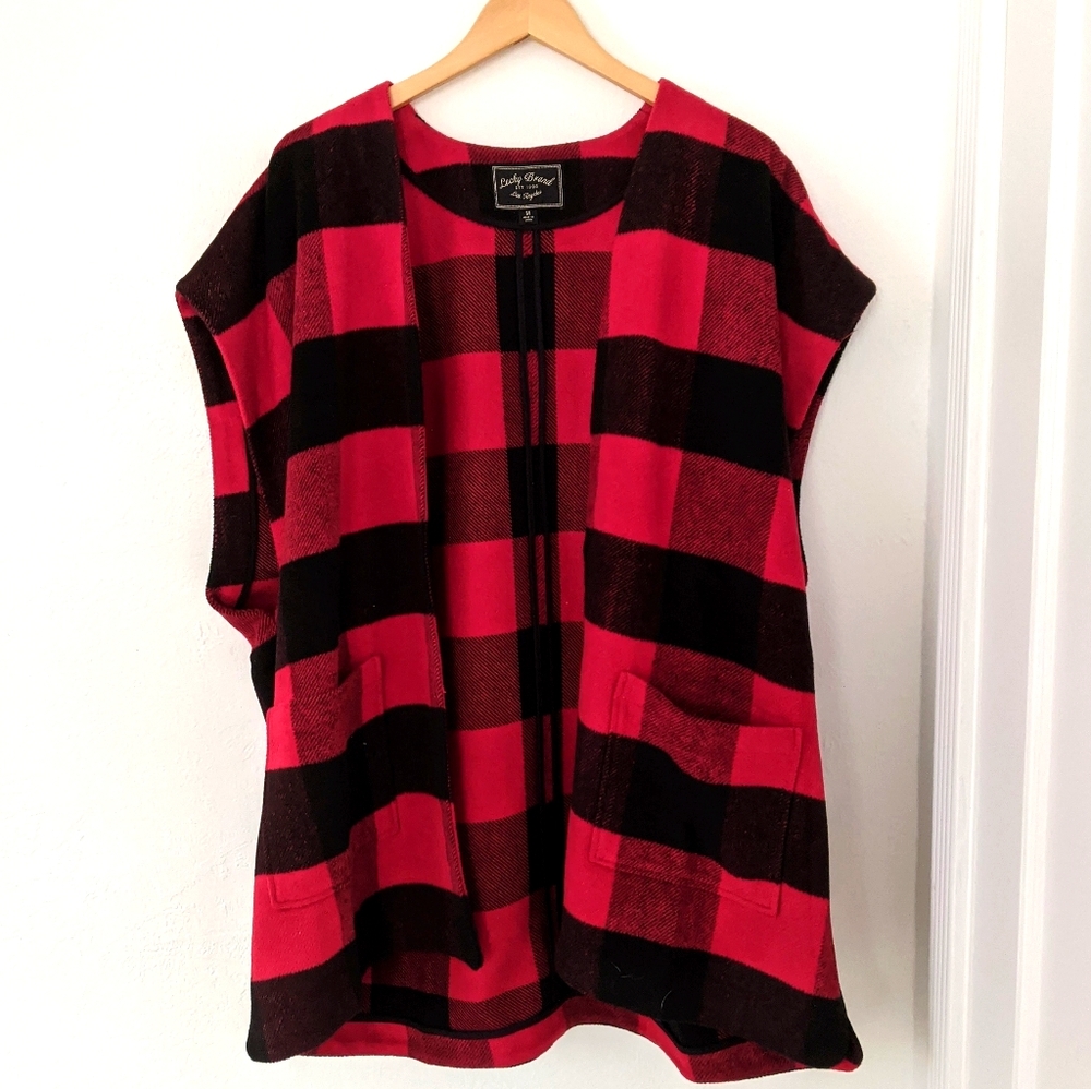 Lucky Brand Oversized Plaid Poncho